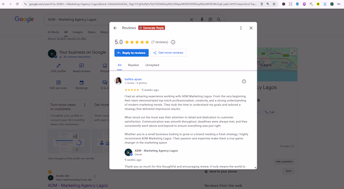 Review & Reputation Management for ADM