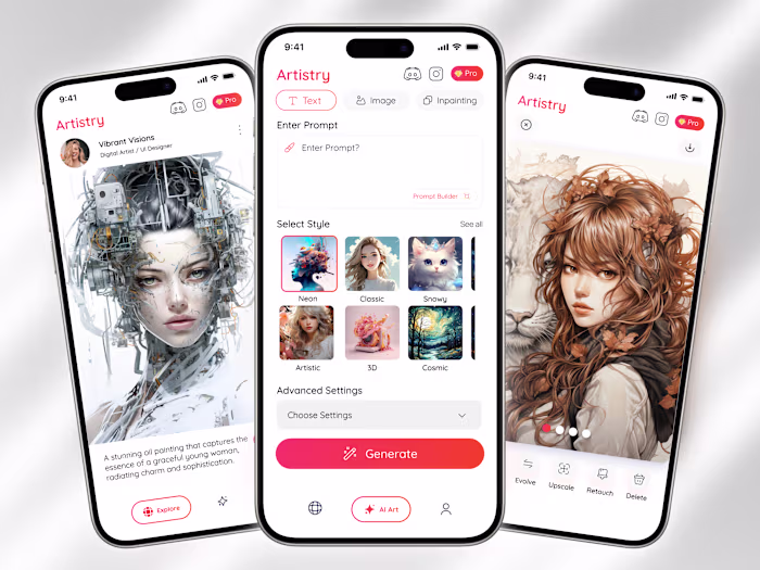 AI Image Generator - Mobile App Design