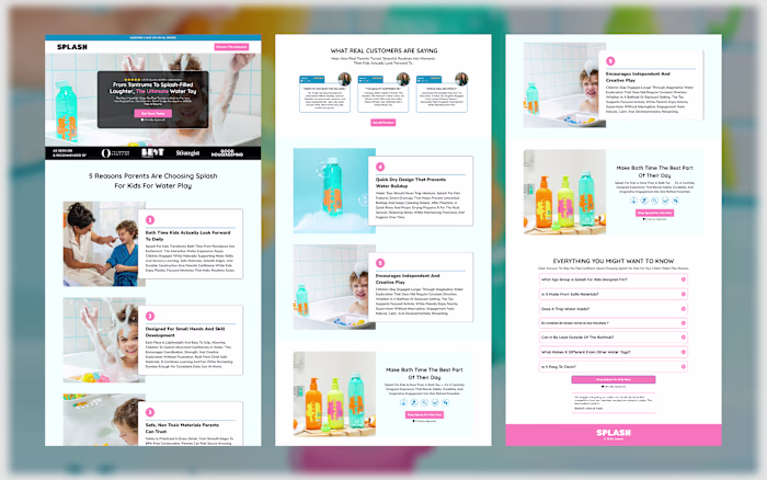 Listicle landing page designed on