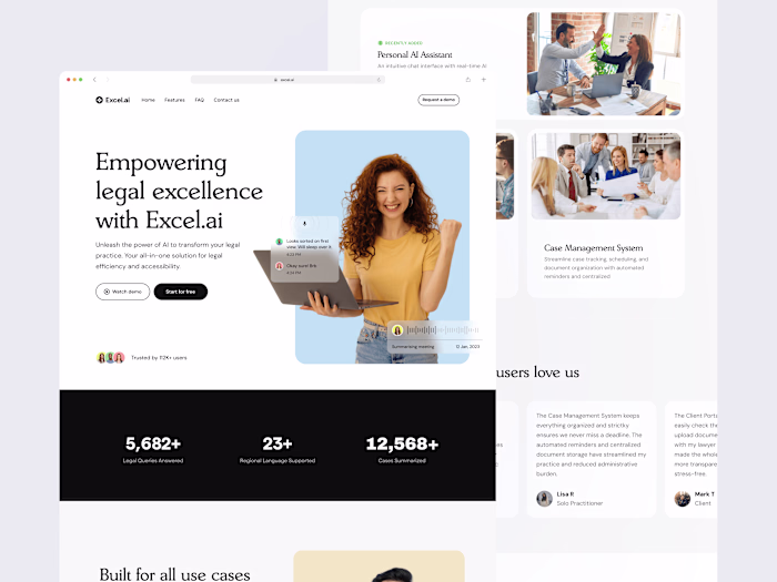 Excel.ai Landing Page