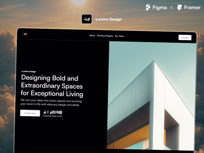 Lumina Design Landing Page Re-design