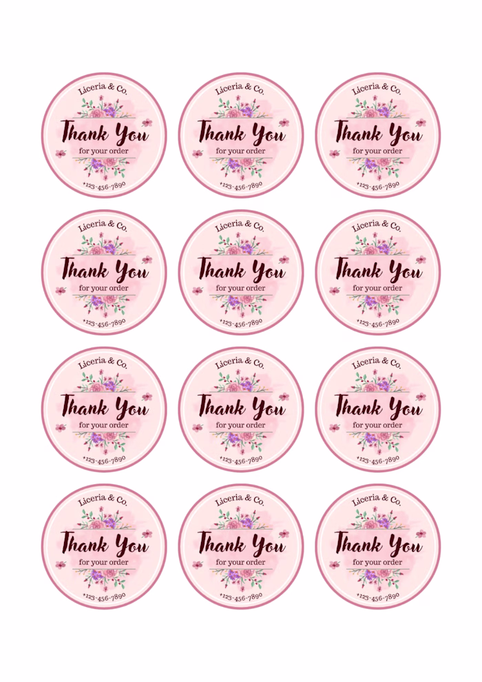Editable Thank You Stickers 
Simple,