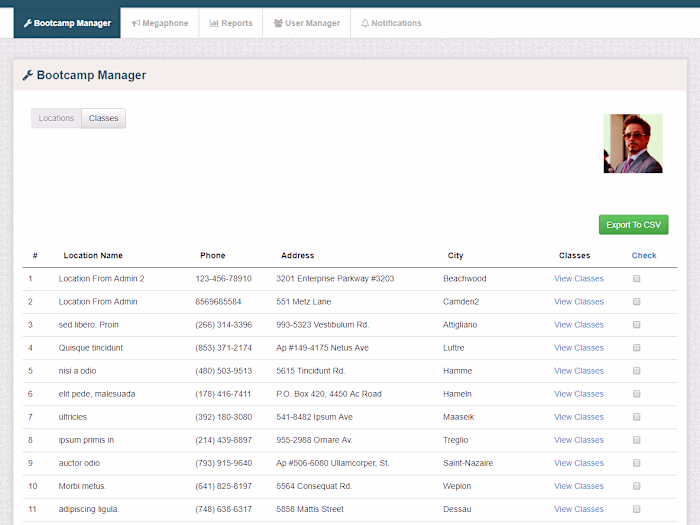 Fitness SAAS web application