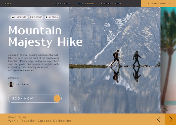TRVLR - Landing page
