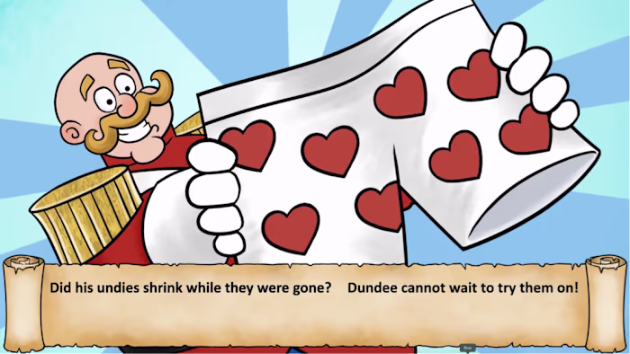 Animated film "Dundee's undies" (Rive) | Children book (YouTube)