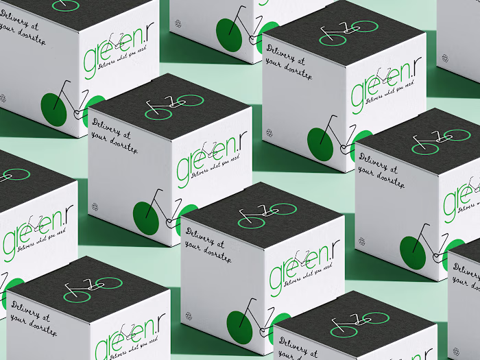 Logo and packaging design for green.r 