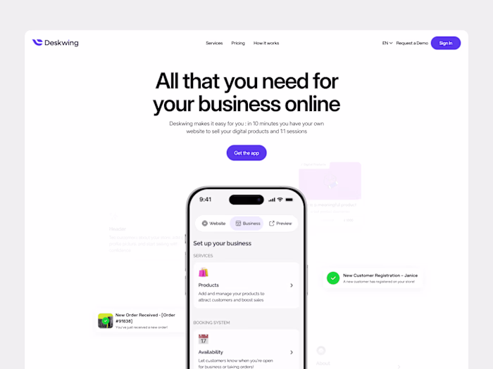 Deskwing Hero Section Redesign