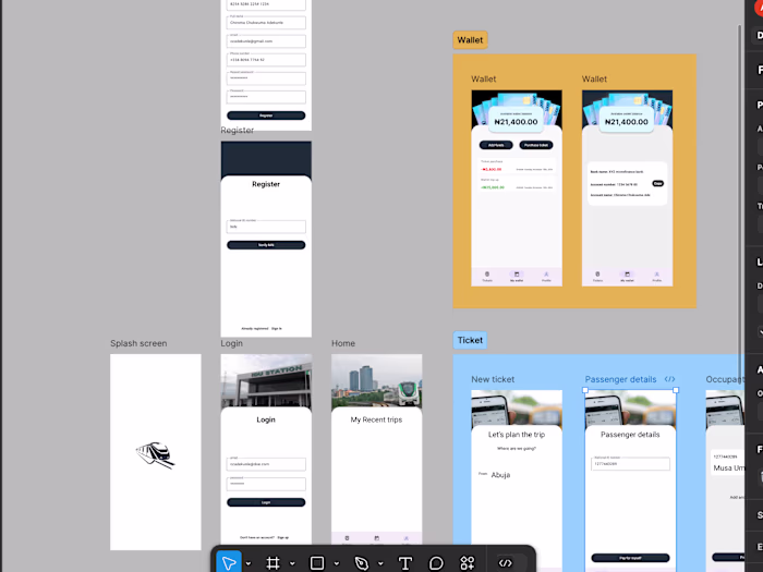 Train ticket booking app design
