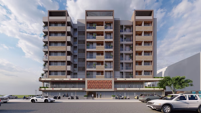 The Urban Facade: A Modern Mixed-Use Building