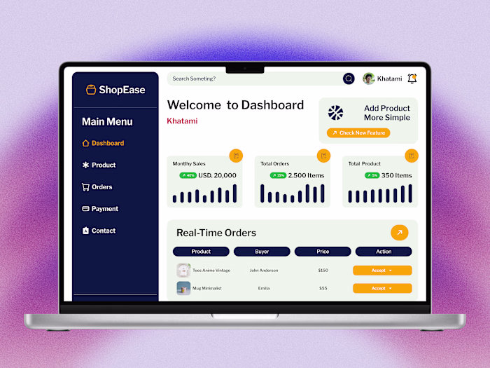 ShopEase E-commerce Management Dashboard