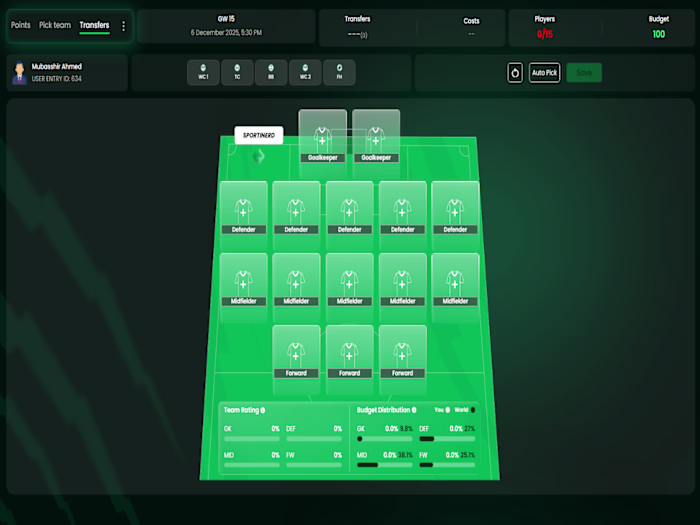 Development of Real-Time Frontend for Sportinerd