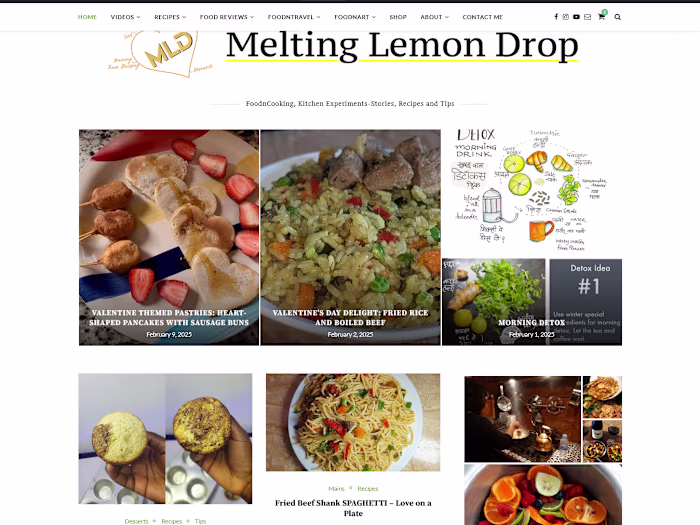Food Blog Design and Optimization For Melting Lemon Drop