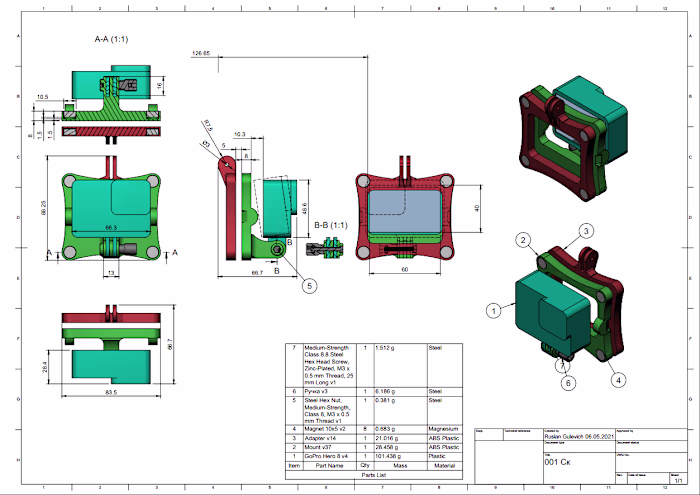 Magnetic holder for a goPro camera