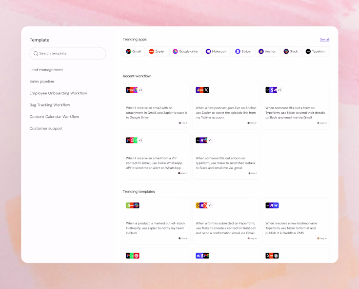 Automation Workflow Interface Design