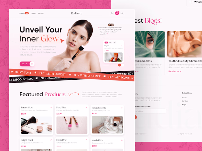 Radiance-Cosmetics Landing page