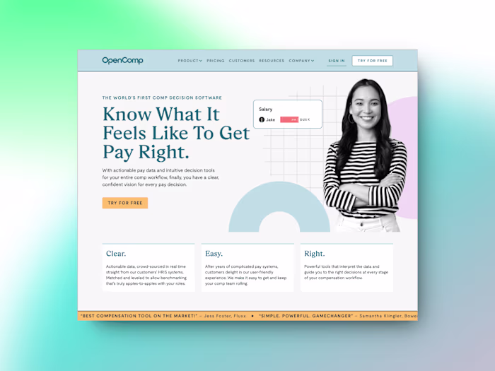 OpenComp HR SaaS: Webflow Custom Site
