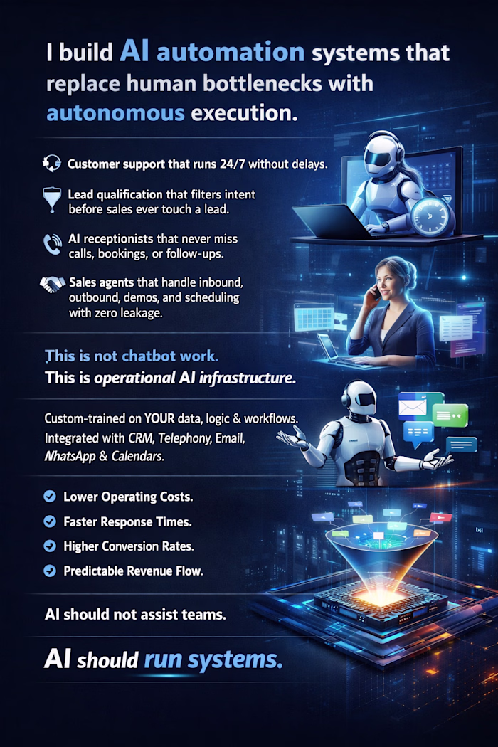I build AI automation systems that replace human bottlenecks...
