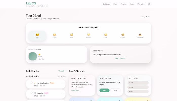 I built a beautifully visual Life OS with Fusion A full-scre...
