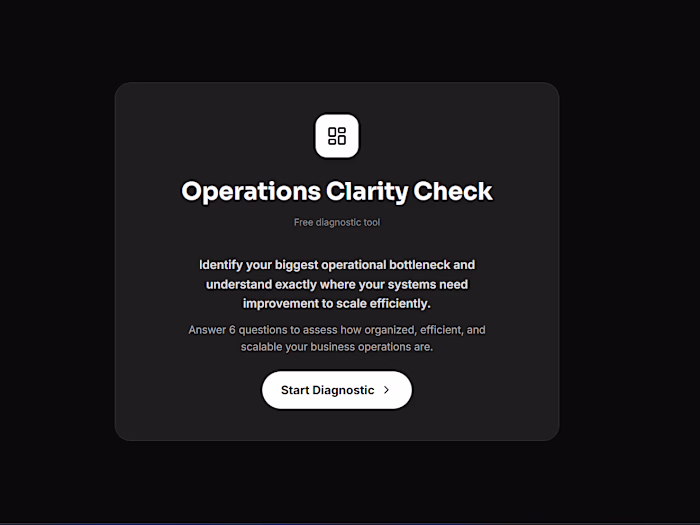 Operations Clarity Check | Business Operations Diagnostic Tool