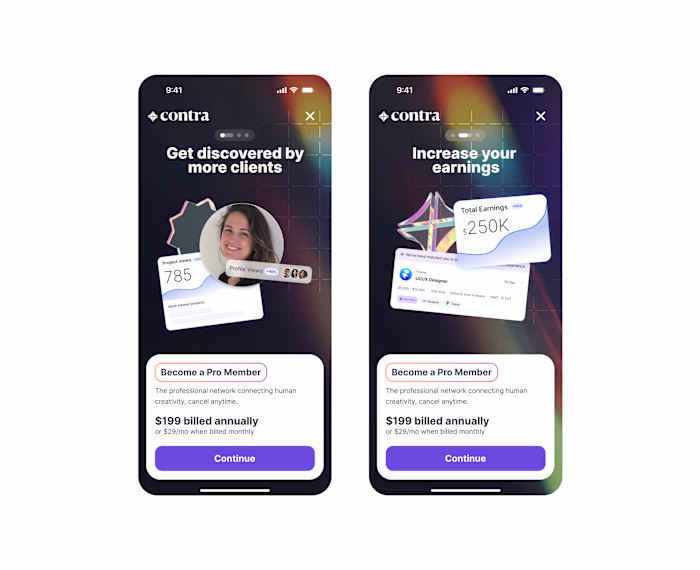 Old Contra paywall concepts ✨ Who else is waiting for a Cont...