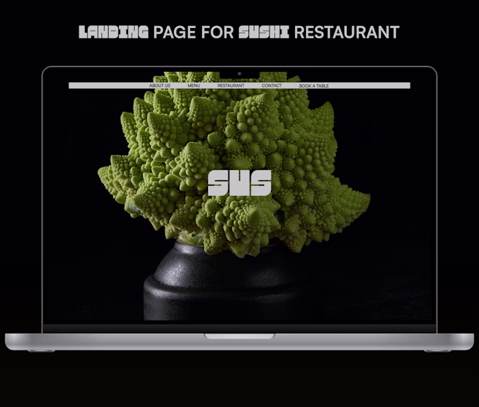 Landing page for sushi restaurant 