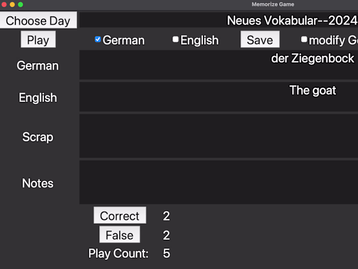 Machine-Learning game for vocabulary learning.