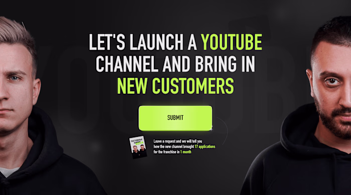 Landing Page for a YouTube Production