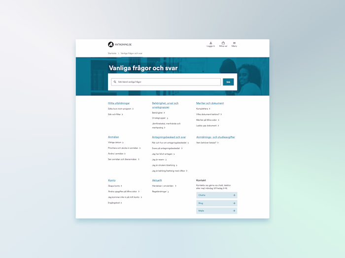 Redesign of FAQ page