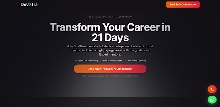 Devxtra Bootcamp Landing Page
About the