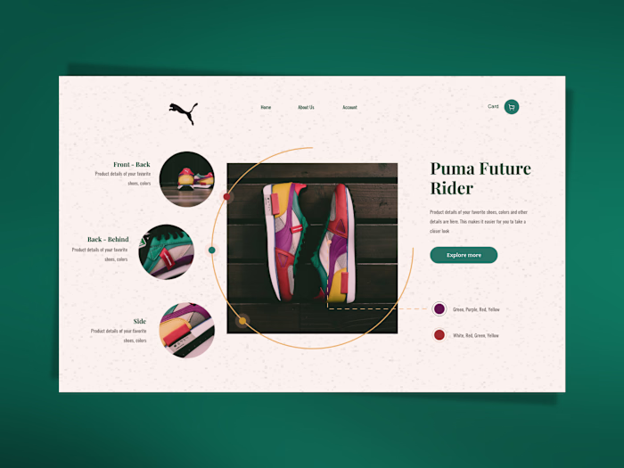Puma Future Rider – Vibrant Hero Header Design for E-commerce