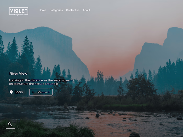 Photography website with switching animation