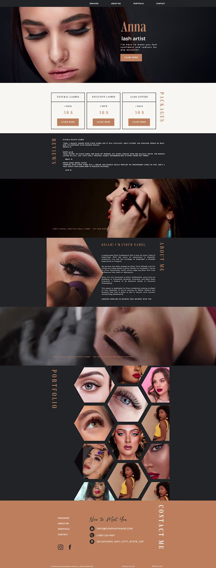 Lash Artist Website | Makeup Artist Website Template