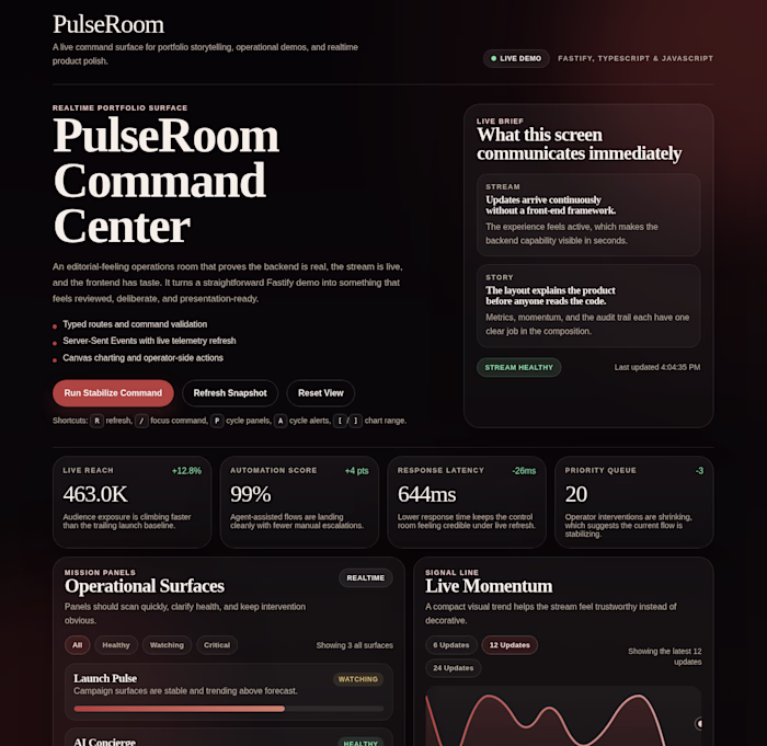 PulseRoom Command Center is a