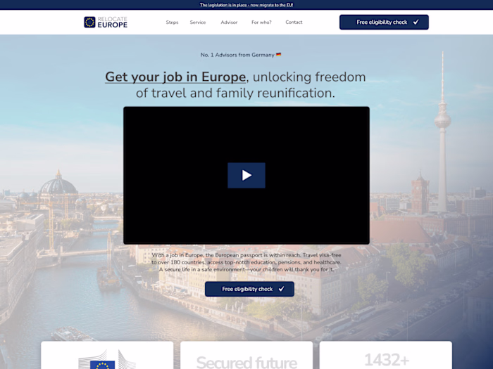 Figma to WordPress: Relocate Europe