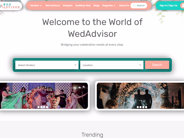 Wedding Vendors Marketplace App