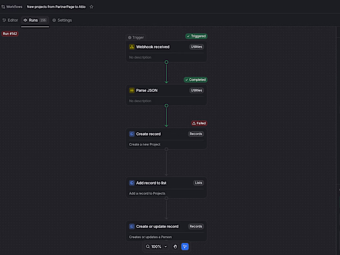 Automated CRM system for Marketplace company built in Attio
