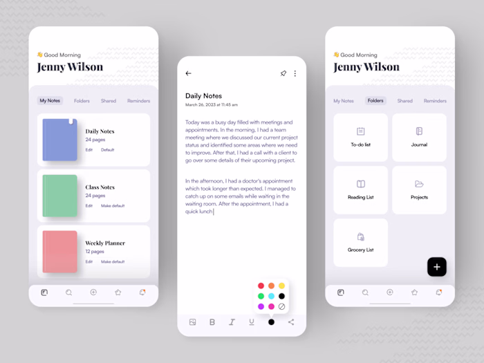 Daily notes app
