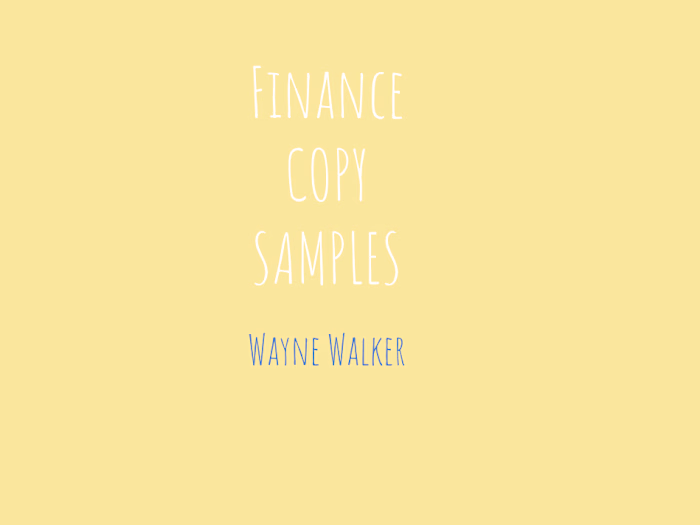 Finance Samples