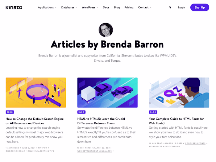 Blog posts for Kinsta Hosting