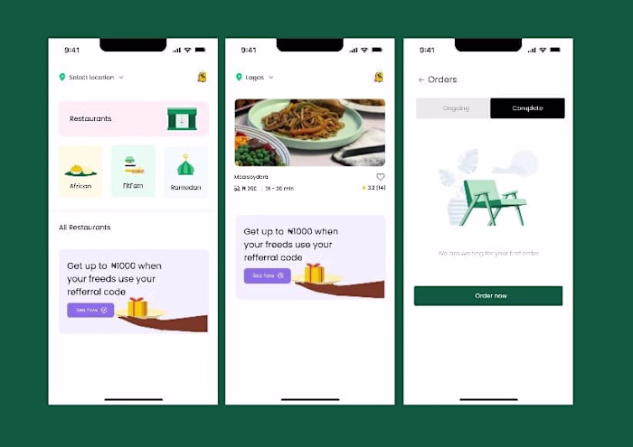 Mobile application UI design 