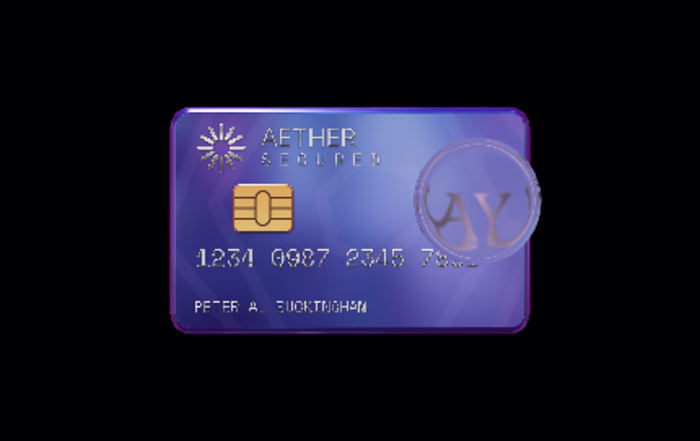 Innovative Floating Credit Card Design for Online Transactions