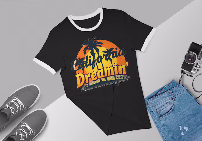Retro Sunset T-Shirt Design: California Dreamin