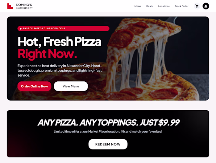 Innovative Website Design for Trendy Pizza Restaurant