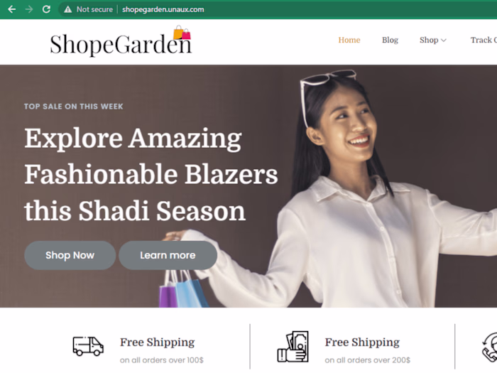 " ShopeGarden " is a E-commerce website.