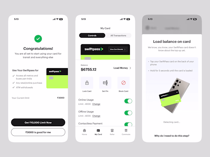 NCMC Card App Design and Development for SwiftPass