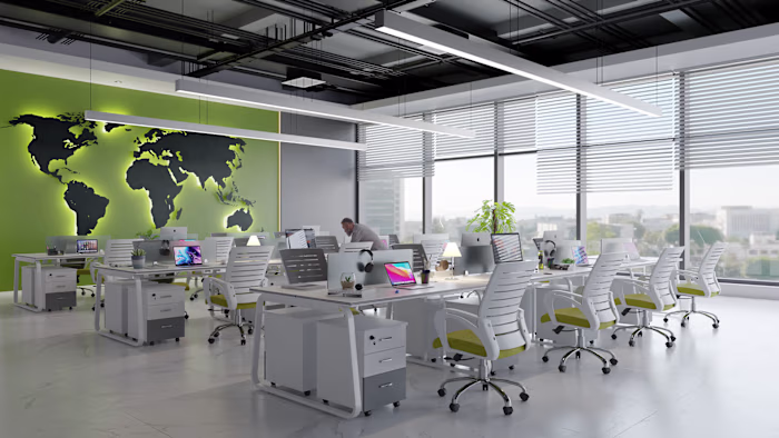 Modern office interior design and rendering