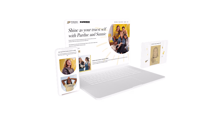 Purdue University x SUNNIE Partnership Landing Page
