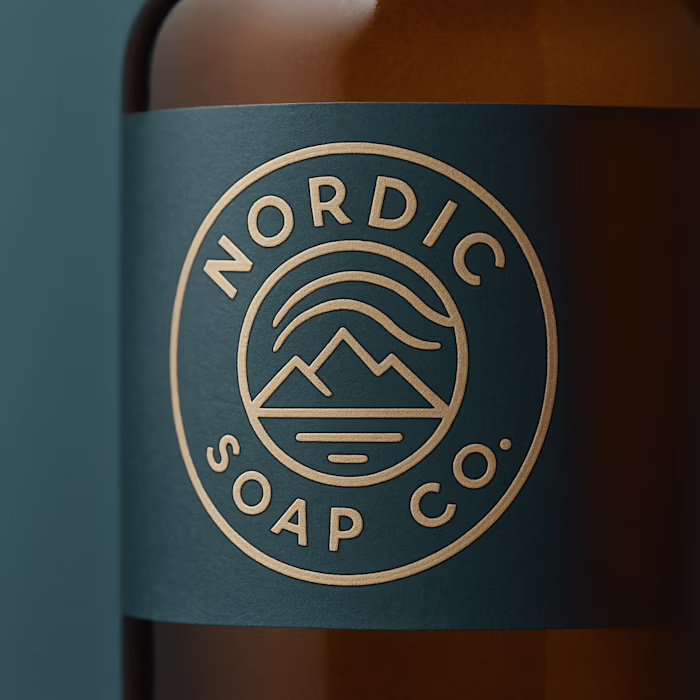 Nordic Soap Co. – Leaf Wordmark & Alpine Badge