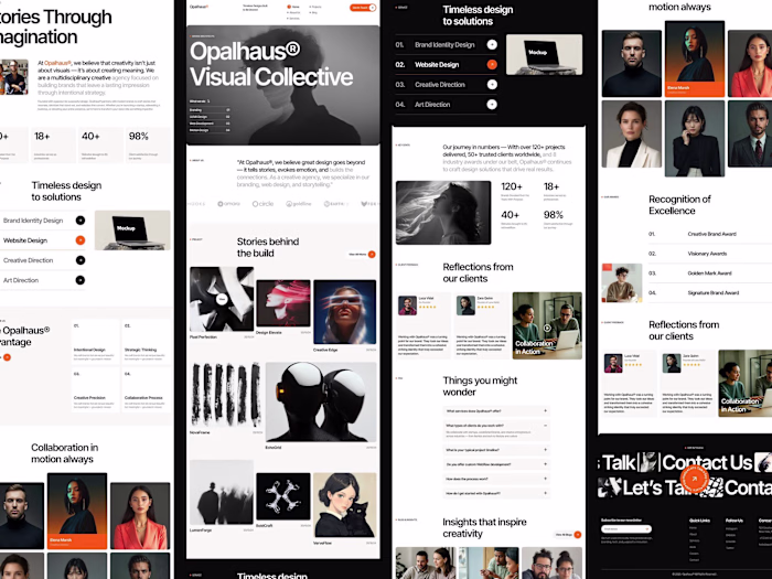 Creative agency website design.
Design in