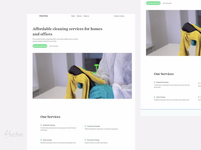 PRISITINE: Framer Template for Premium Cleaning Service Websites